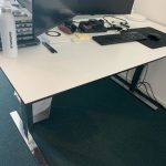 Höj- & sänkbart Skrivbord SWEDSTYLE 160x80 Vit/Krom - B