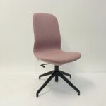 Mötesstol IKEA Långfjäll hög rygg, rosa/svart - C