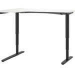 Hörnskrivbord Vänster IKEA Bekant Vit/Sv 160x110 El- höj/sänk - C