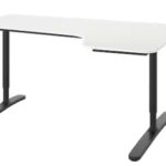 Hörnskrivbord Höger IKEA Bekant Vit/Sv 160x110 El- höj/sänk - C