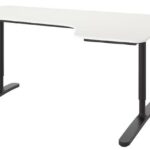 Hörnskrivbord Höger IKEA Bekant Vit/Sv 160cm - C