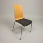 Stol Trä Klädd Sits Krom - B